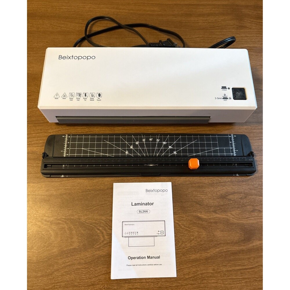 Beixtopopo SL266 White 260 A4 Hot And Cold Laminator With Paper Cutter